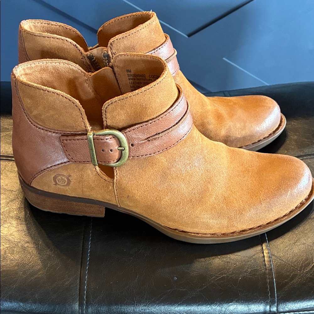 Born Tan Leather Ankle Boots - Picture 4 of 6